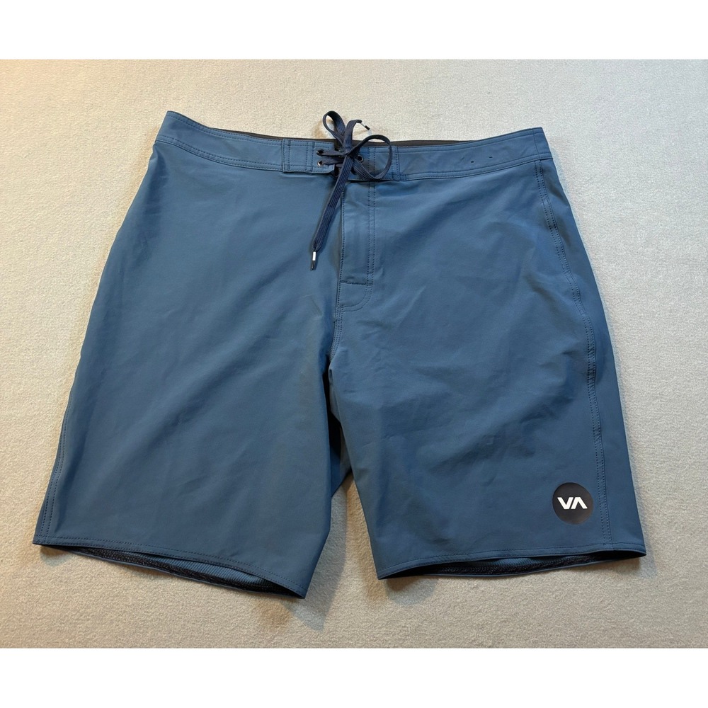 RVCA Board Shorts Mens 36 Blue 4-Way Performance Stretch Swim Trunks ME117VAT